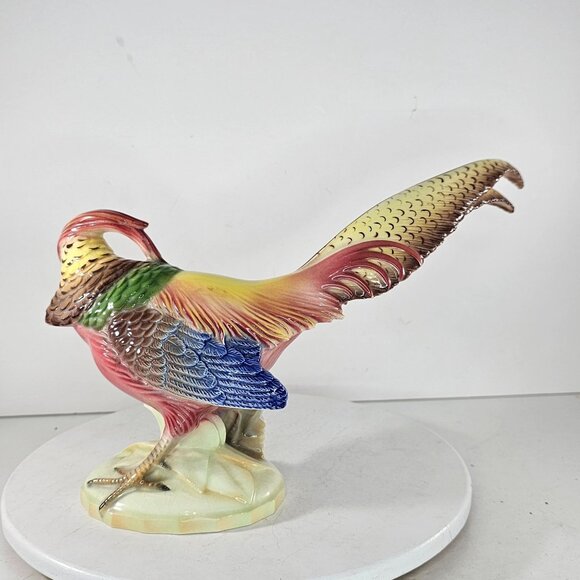 Ball Brother Art Ware Golden Pheasant Figurine Colorful Bird Ceramic - Picture 6 of 12